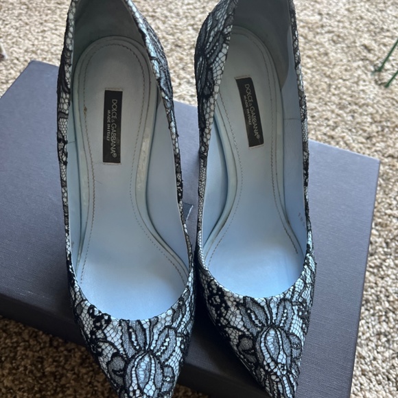 Authentic Dolce & Gabbana heels, multicolored light blue - size 6.5 - Picture 5 of 12